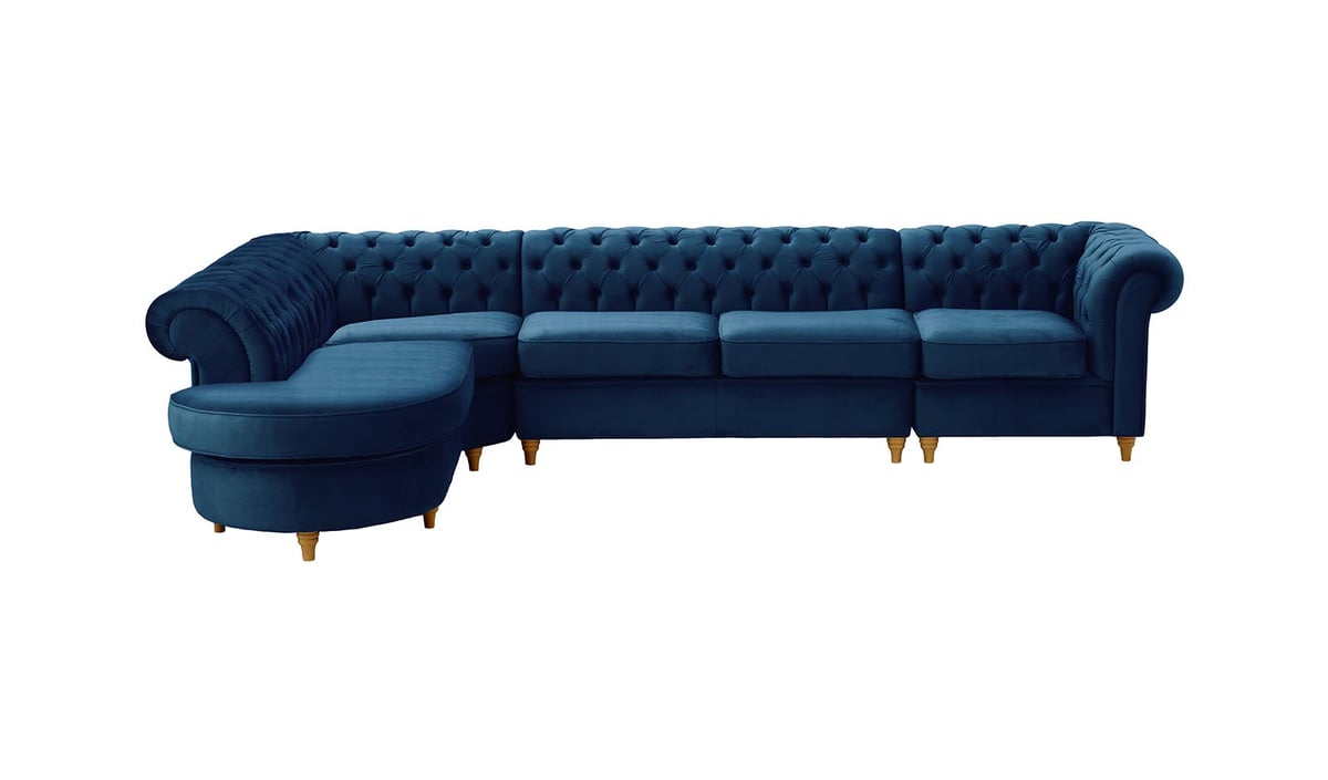 Chesterfield - Canapé d’angle gauche modulaire.