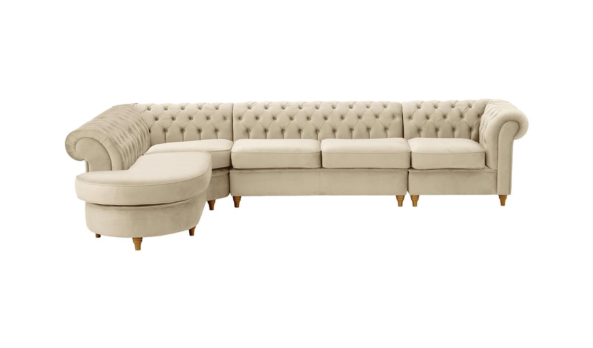 Chesterfield - Canapé d’angle gauche modulaire.