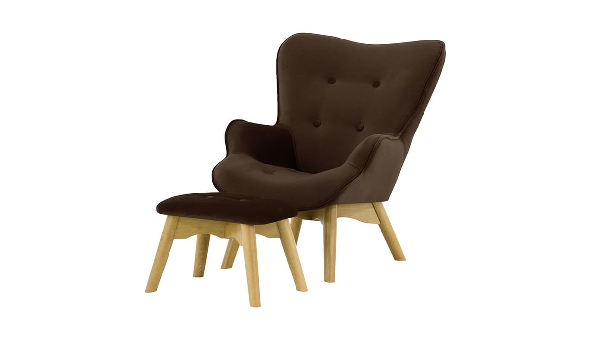 Fauteuil à oreilles pour enfants avec repose-pied Ducan Mini Velvet — vue 6