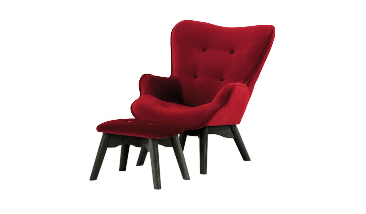 Fauteuil à oreilles pour enfants avec repose-pied Ducan Mini Velvet — vue 4