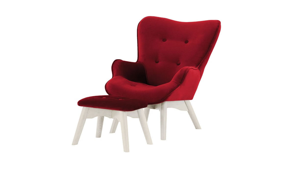 Fauteuil à oreilles pour enfants avec repose-pied Ducan Mini Velvet — vue 5