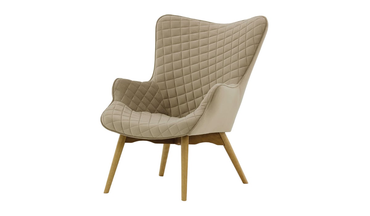 Fauteuil à oreilles avec coutures Ducan Velvet