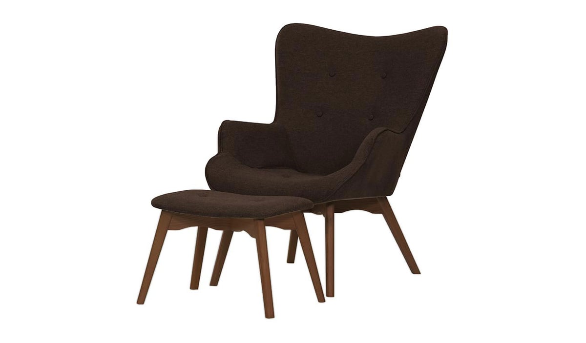 Fauteuil à oreilles avec repose-pied Ducan Malmo — vue 7