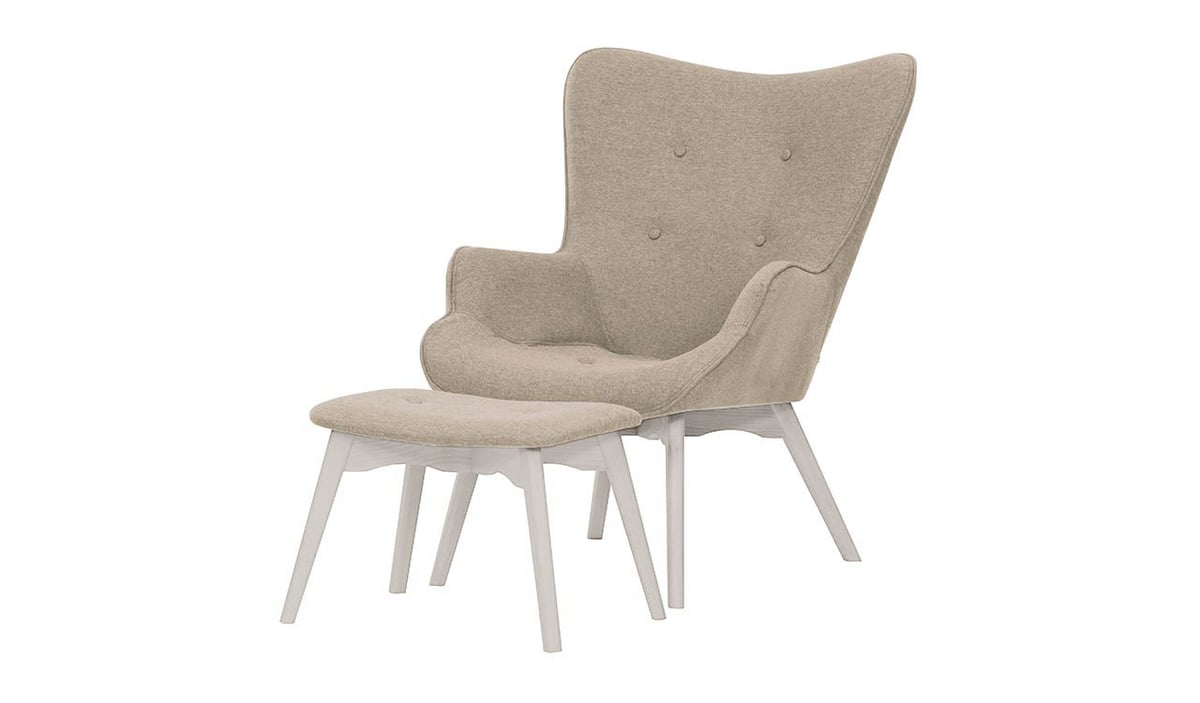 Fauteuil à oreilles avec repose-pied Ducan Malmo — vue 5