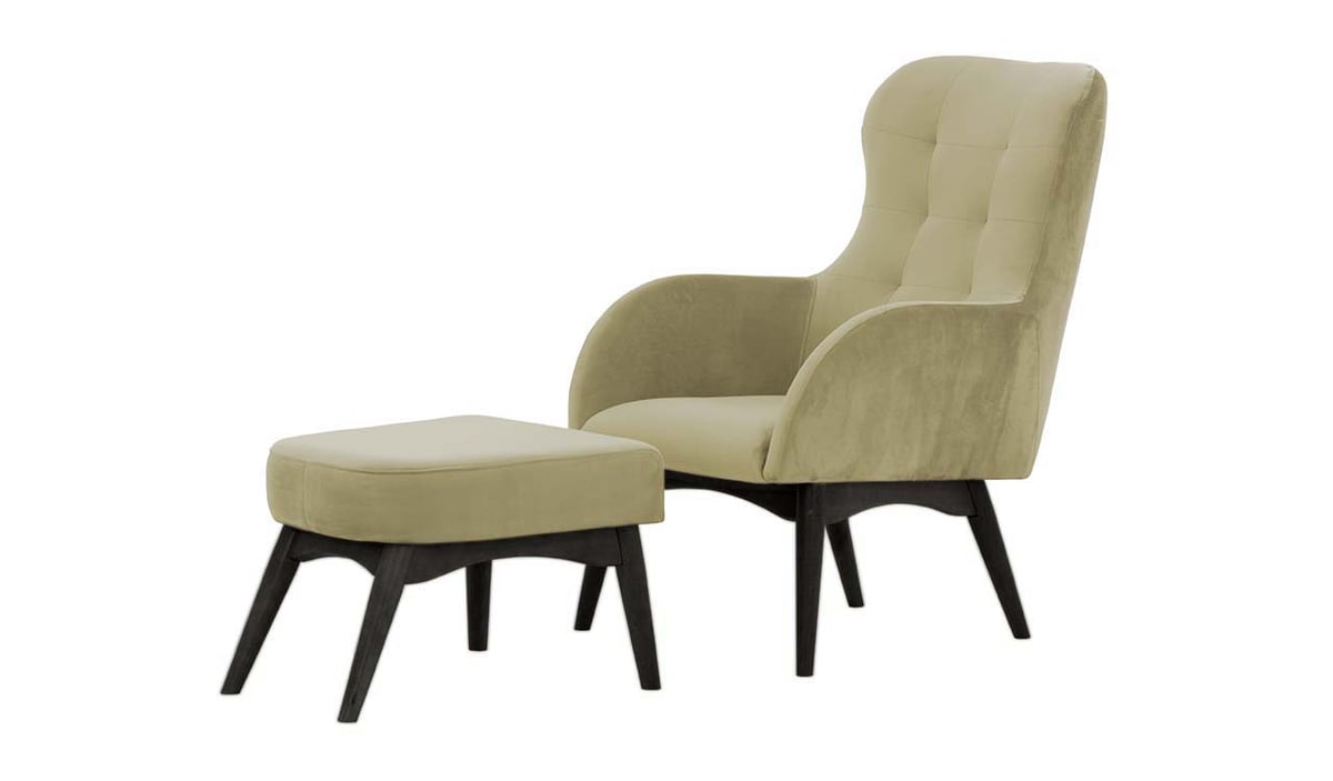 Fauteuil à oreilles avec repose-pied Hollis — vue 4