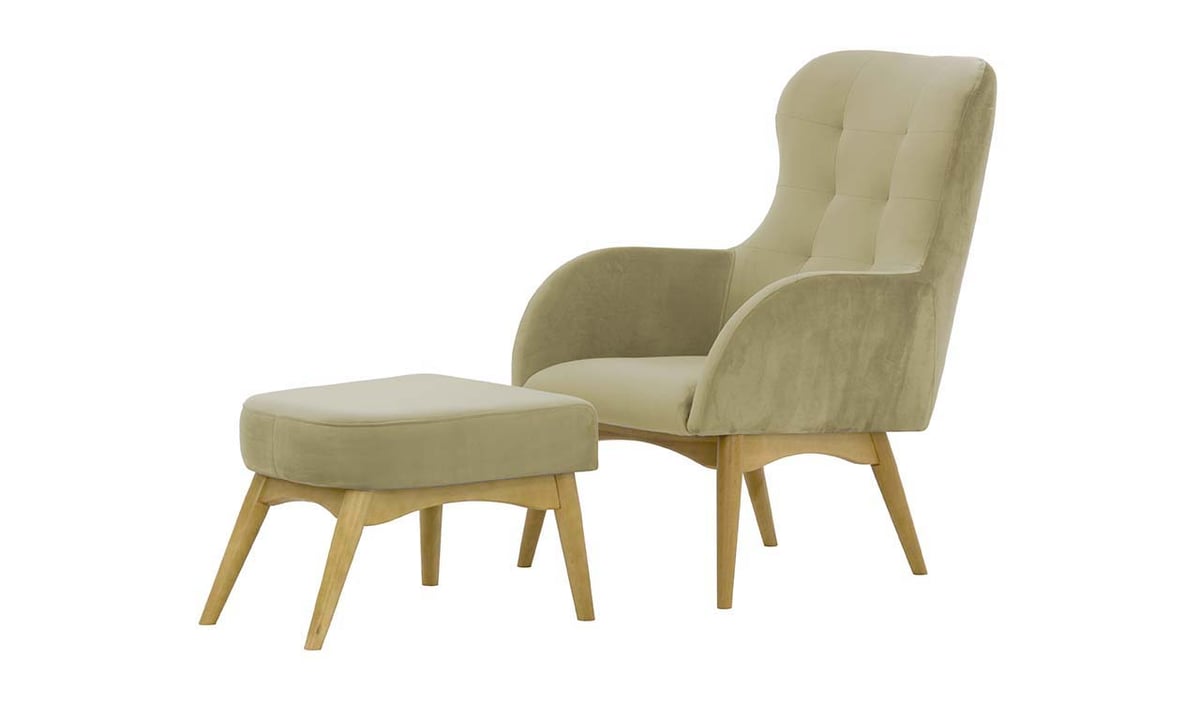 Fauteuil à oreilles avec repose-pied Hollis