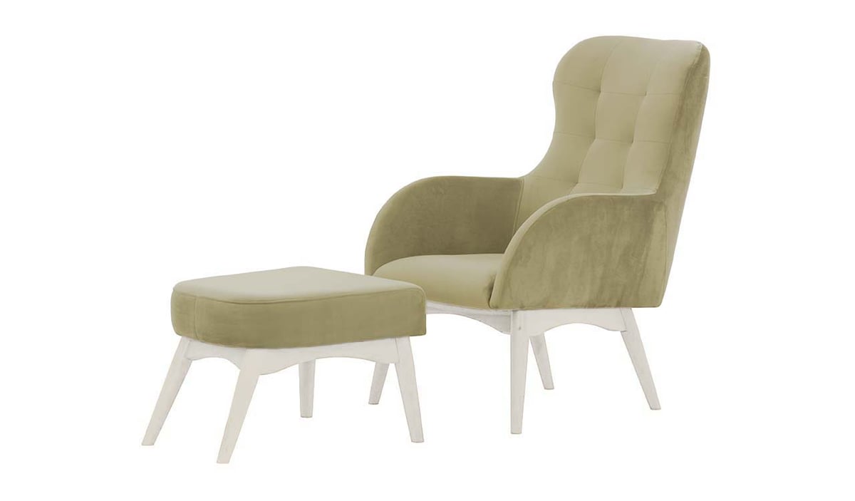 Fauteuil à oreilles avec repose-pied Hollis — vue 5