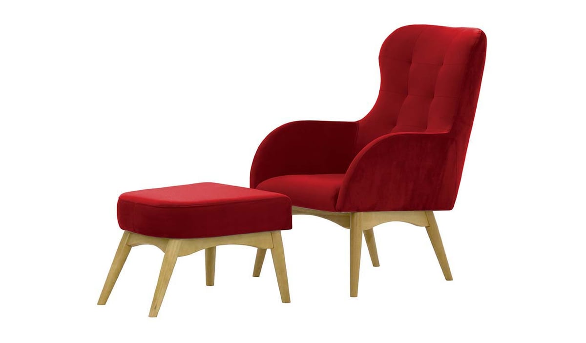 Fauteuil à oreilles avec repose-pied Hollis — vue 6