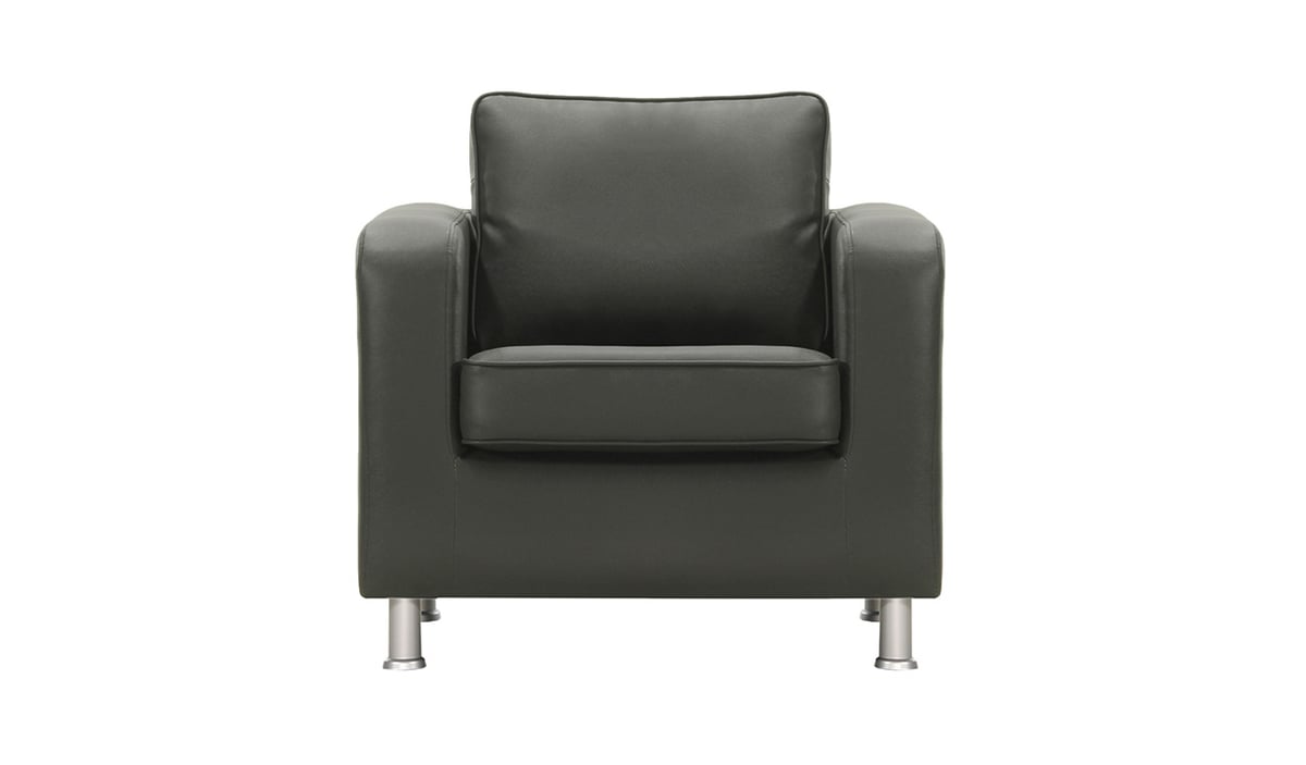Fauteuil en simili cuir London, gris - Casco anthrazit