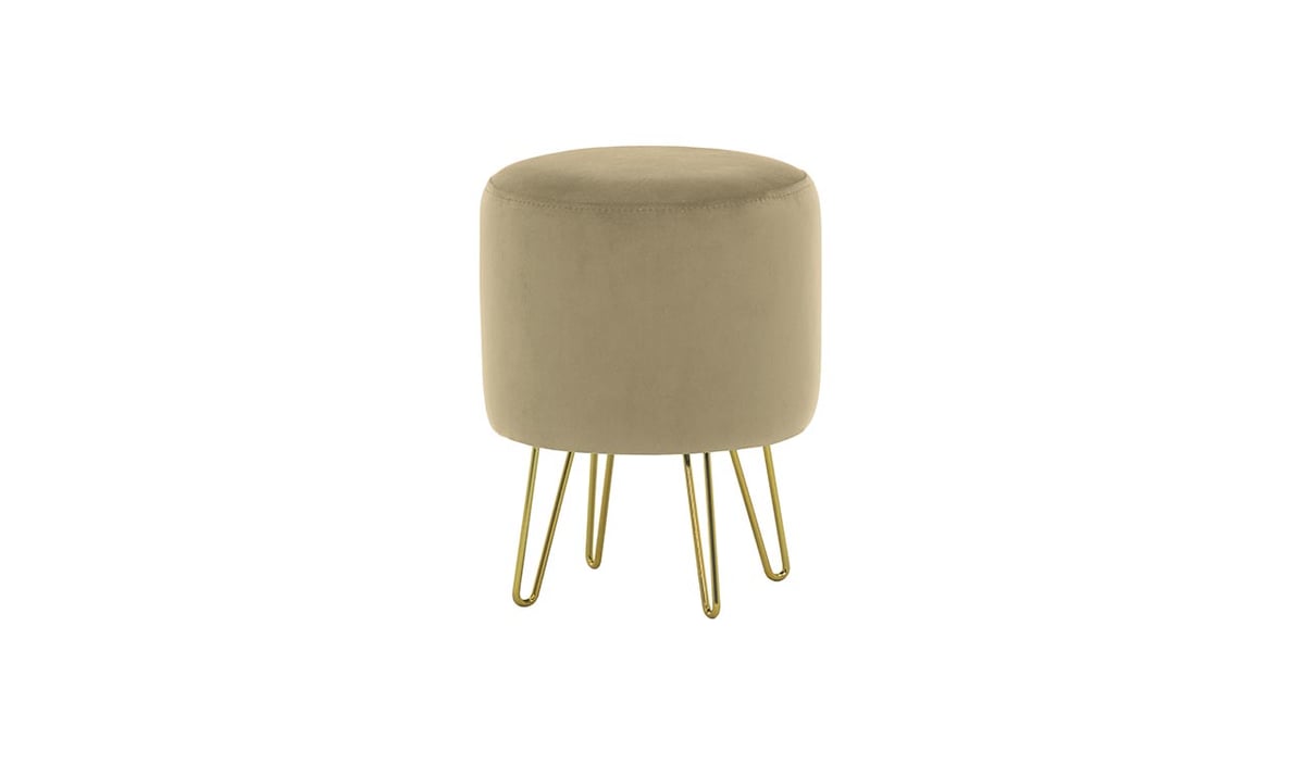 Petit pouf rond avec pieds métalliques Flair