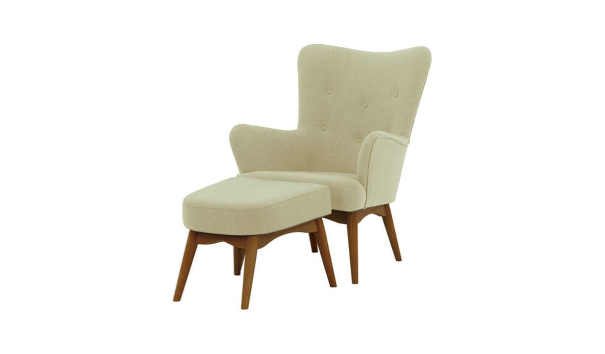 Fauteuil à oreilles avec repose-pied Savano — vue 7