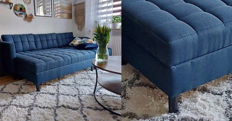 Canapé bleu foncé dans le salon – Idées intéressantes pour les arrangements